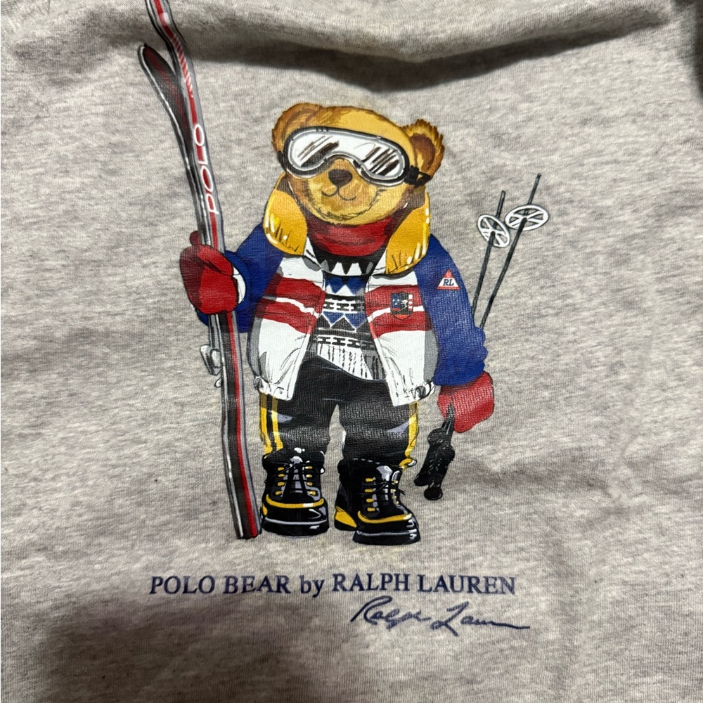 Polo by Ralph Lauren Gray Tee with Skiing Bear